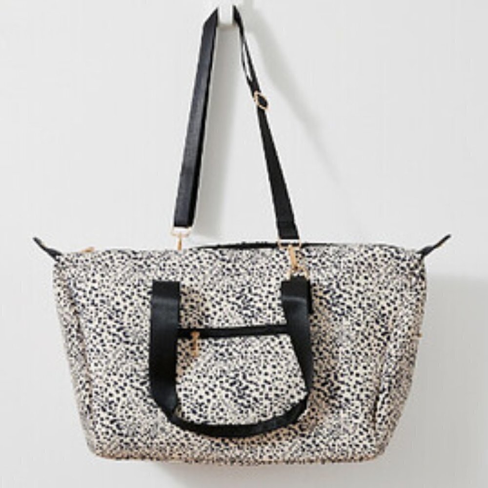 Mali + Lili Signature Leopard Print Weekender Bag, NWT